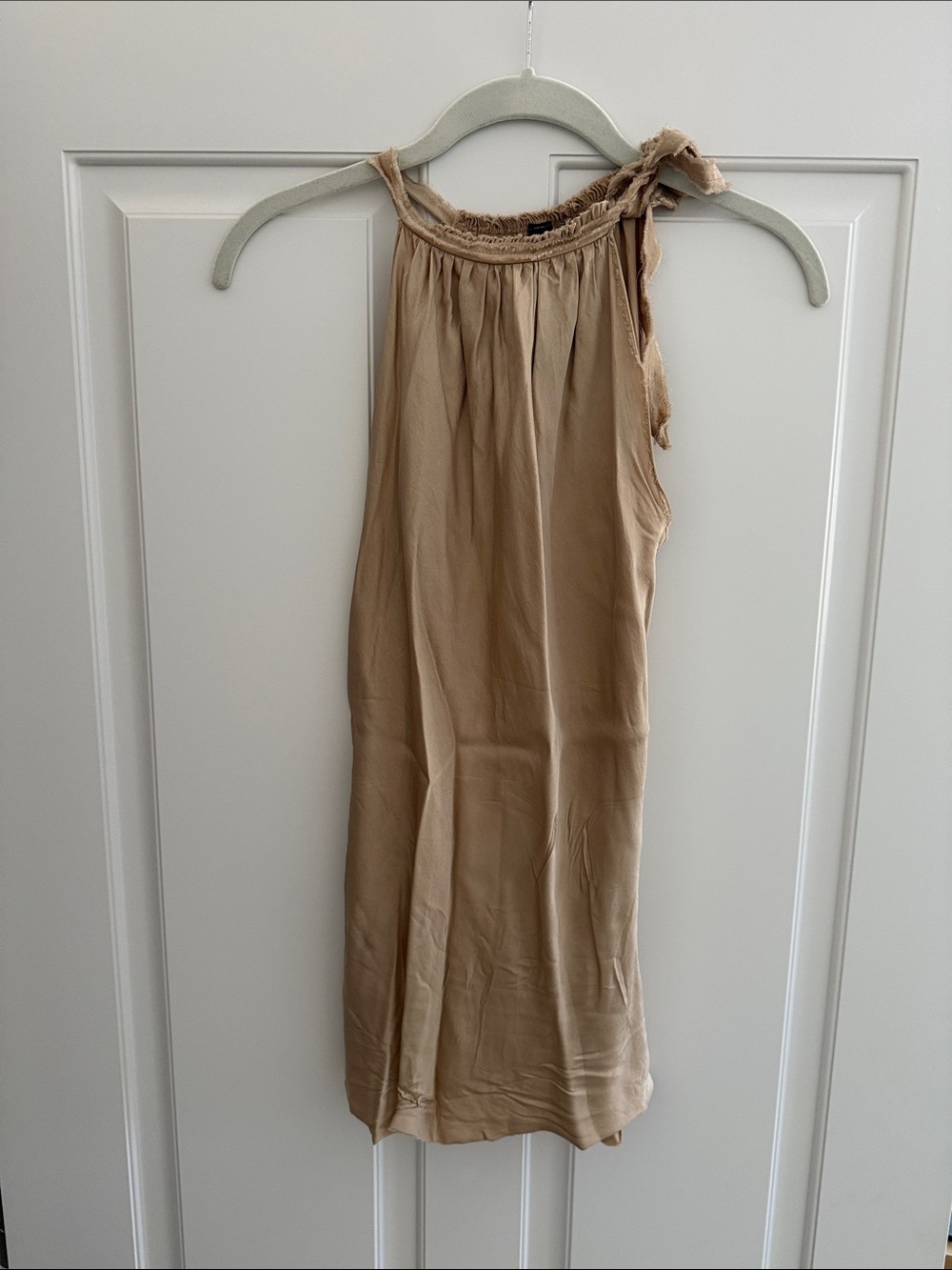 Womens Beige Halter Camisole Top
